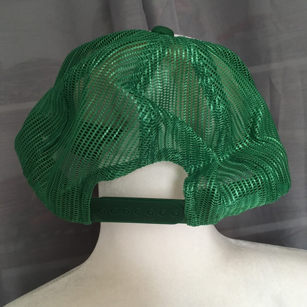 NEW! Vintage Trucker’s Cap 'Abe Lines Worcester MA' Adjustable Back Green White - Picture 4 of 8